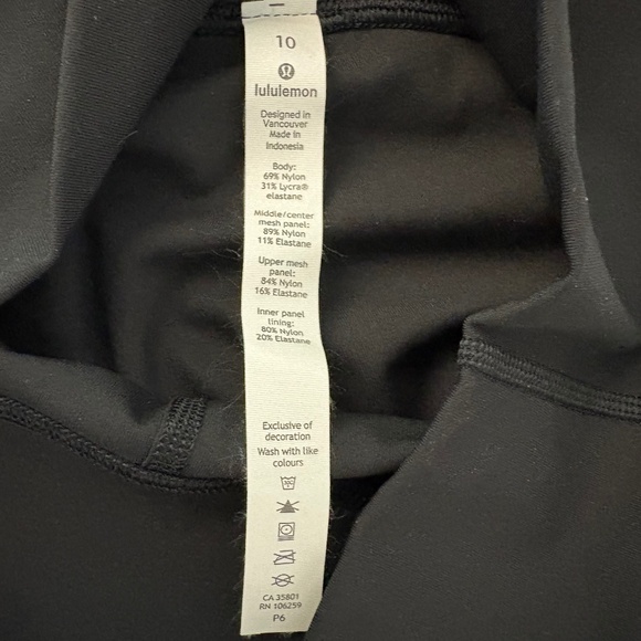 Lululemon Wunder Under Black High-Rise Tight Mix & Mesh 28" Size 10 MSRP 118.00 - Picture 7 of 14
